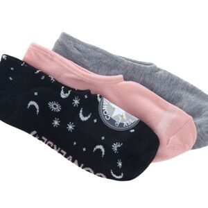 Converse 3-PK Flat Knit Ultra Low Socks- Light Grey/Donut Glaze/ Black